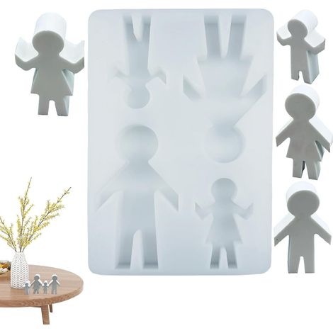 Moules à Bougies - Famille De 4 Figurines Moules À Gypse - Moule Artisanal en Silicone pour Décoration Maison Ornement Plâtre Fabrication Bougies - Projets de Maison (1/5)