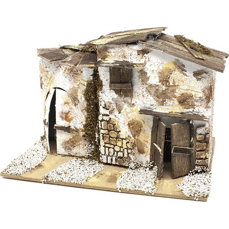 Casolare per Presepe con Due Porte 20x14 cm 11304 (1/3)