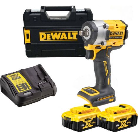 Dewalt – Clé à chocs 18V 406Nm – Moteur Brushless – 2 batteries 5Ah – Chargeur inclus – Coffret TSTAK II