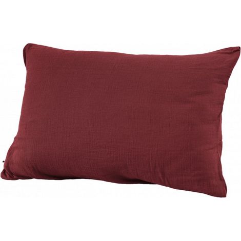 Taie d'oreiller "Gaïa" 60 x 60 cm & 50 x 70 cm "Gaze de Coton" - Gaïa Lie de Vin - 50 x 70 cm - Gaia Lie de Vin -