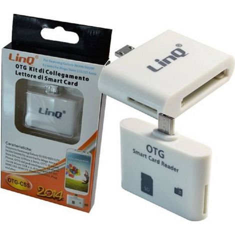 Linq - Otg Kit Di Collegamento 2in1 Smart Card Reader Micro Usb Smartphone Tablet Otg-cs5 - (1/5)