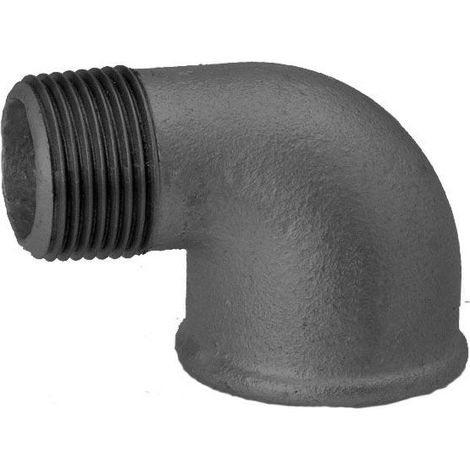 Hermann Schmidt Temperguss 92 angle 14092032 DN 32, 2000 2000 /4&quot, 90°, IG/AG, noir