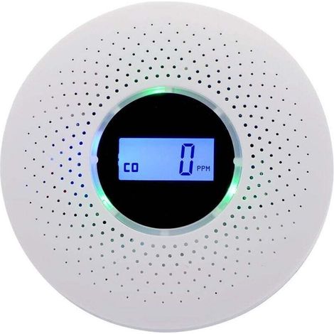 Rilevatore combinato di fumo e monossido di carbonio - Allarme composito con avviso acustico e display digitale - Alimentato a batteria