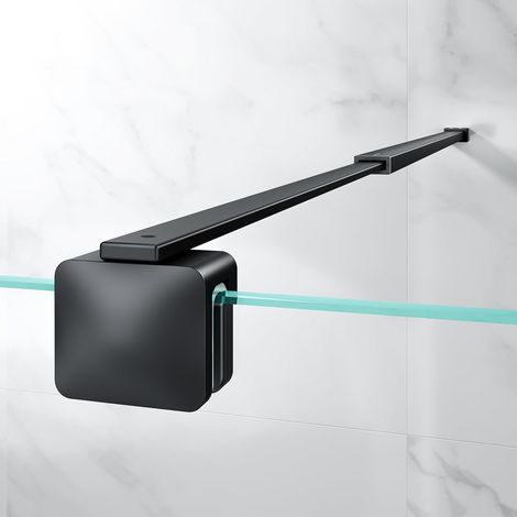 Barre de soutien pour paroi de douche 66,7-121,5 cm, noir mat (1/5)