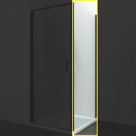 Ogomondo lato fisso per porta battente swing black nero cristallo 6 mm misure 67-69xh195 cm - confezione 1 (1/2)