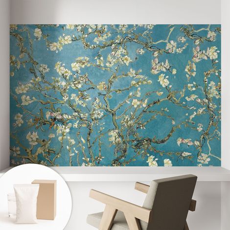 Papier peint intissé avec imprimé pour intérieur moderne application facile a motif - Colle incluse gratuite Branches en fleurs 104x70 cm (1/5)