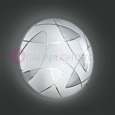 Plafoniera Contemporanea Fish Vetro Bianco 2 Luci E27 D40 (1/3)
