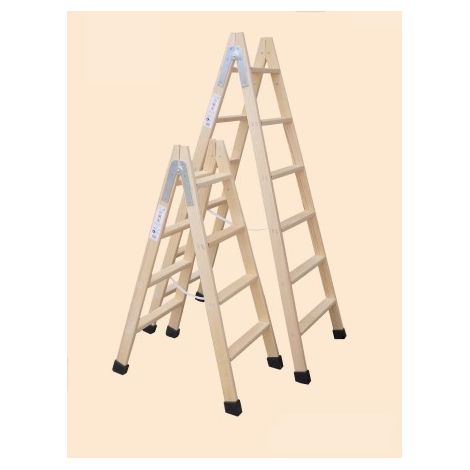 Escalera de madera peldaños anchos 190cm alto bld-7 plabell (1/6)