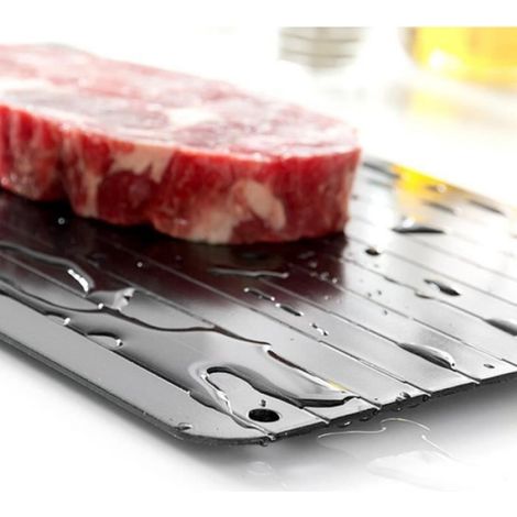 Plaque planche plateau métallique antiadhésif de décongélation rapide des aliments superconductivité thermique décongeler Arkkan (1/2)