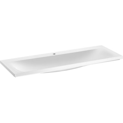 Lavabo en fonte minérale ROYAL REFLEX 1300 x 30 x 490 mm, blanc alpin KEUCO (1/3)