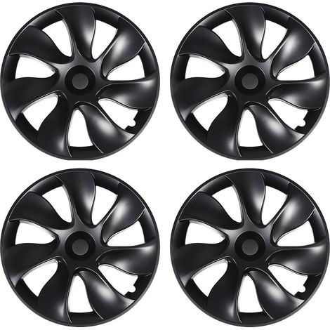 4 enjoliveurs 19 pouces style tourbillon sportif jantes noires brillantes pour Tesla Model Y 2020-2023 (1/5)