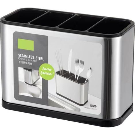 TrAdE Shop Traesio - Scolaposate In Acciaio Per Organizzare Utensili Da Cucina Portaposate Design Moderno - (1/5)