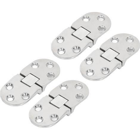 Lot de 4 charnières de porte avec trous de fixation, en acier inoxydable 316, pour bateaux, yachts et camping-cars. (1/5)
