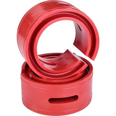 Deux coussinets de butée de ressort d'amortisseur de voiture rouges, type B. (1/5)