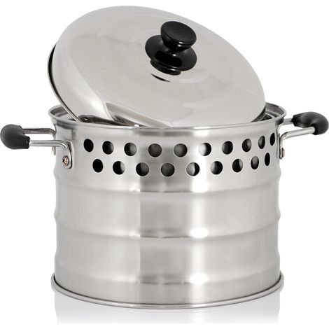 BBQ-Toro Edelstahl Kochtopf für Raketenofen, 7,0 Liter Topf mit Deckel