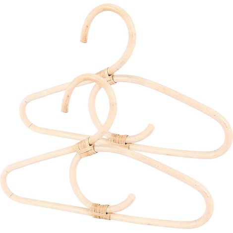 Lot de 2 cintres en rotin style nordique pour vêtements d'enfants, organisateur de vêtements, décoration pour chambre d'enfant. (1/4)