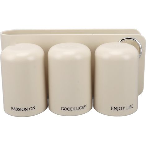 Porte-brosses à dents suspendu pour salle de bain, organisateur de brosses à dents sans perçage, support de rangement pour 3 compartiments (1/5)