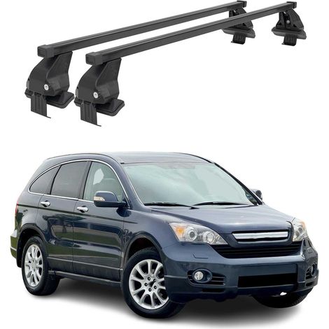 OMAC Dachträger Querträger Stahl für Honda CR-V III 2007-2012 – Abschließbar – City-Crash-getestet – DIN 75302:2019 – ISO/PAS 11154:2006 – Max. 50 kg Schwarz (1/5)