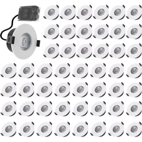 Lot de 50 Spots LED Encastrables RE2020 5/8W IP65 CCT Recouvrable et Variable V2 - 60 deg - Switch 2700-3000-4000-5700K