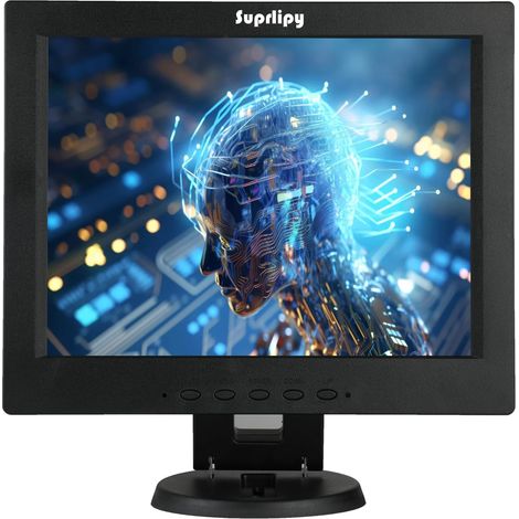 Moniteur de sécurité LCD TFT Pouces 800x600 4:3 Écran d'affichage Prise en Charge HDMI VGA AV BNC MIC Ports USB avec télécommande Haut-parleurs intégrés pour caméra de Surveillance (1/5)