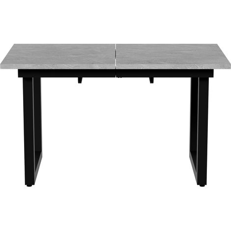 Ausziehbarer Esstisch im Industrial-Stil 180x80x75 cm MDF grau und schwarz (1/5)