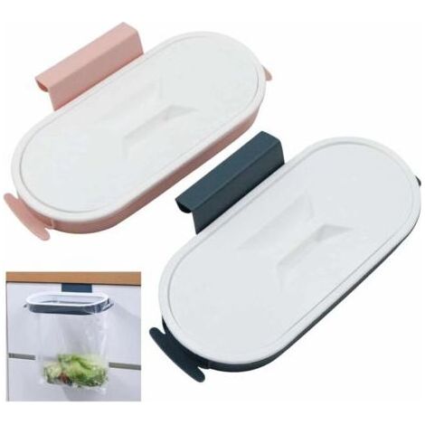 Pair Lntyq Lot de 2 porte-sacs poubelle suspendus pour sacs poubelle - Au-dessus de l'armoire, porte-sacs en plastique pour collecter les déchets de cuisine et garder la cuisine propre (2 pièces) (1/5)