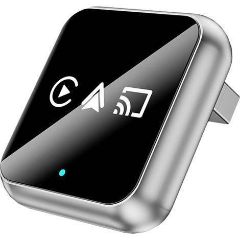 Kit CarPlay sans fil MirrorLink 3-en-1 (pour Android Auto) : boîtier CarPlay intelligent, adaptateur USB, convertisseur CarPlay filaire vers sans fil (1/3)