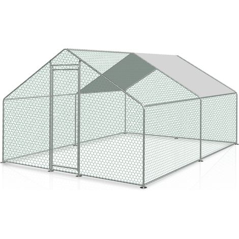 EINFEBEN Enclos poulailler parc grillagé acier galvanisé Cage parc enclos pour animaux 3x3 M (1/5)