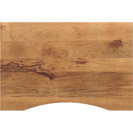 Desk Top with Curve 100x60x2.5 cm Solid Wood Rough Mango vidaXL