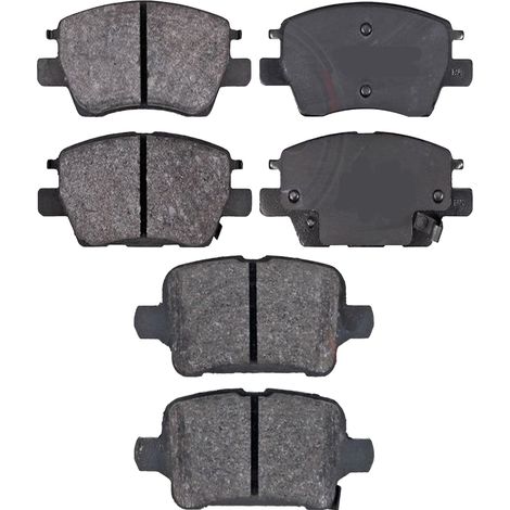 KIT PASTIGLIE FRENO ANTERIORI E POSTERIORI compatibile con OPEL CORSA E (X15) / PASTIGLIE FRENANTI AUTO OEM P 59 045  P 59 083  P 59 084,P 59 086 / SOSTITUZIONE DIRETTA / BASSA POLVERE / SILENZIOSO