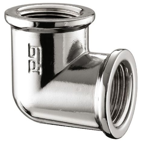 Gomito a 90° femmina/femmina in ottone cromato - Misura 1/2" 00560400CR (1/2)
