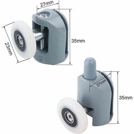 8-Piece Sliding Shower Door Roller Set, 23mm Shower Door Rollers, Shower Enclosure Rollers for Bathroom, 4 Upper and 4 Lower