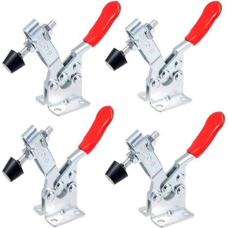 4pcs Pince à Genouillère, 201-B Sauterelle De Serrage Pince à Bascule en Métal Horizontal Sauterelle Serrage Barre de Dégagement, Capacité de Maintien Environ 90 kg, Antidérapant (1/5)