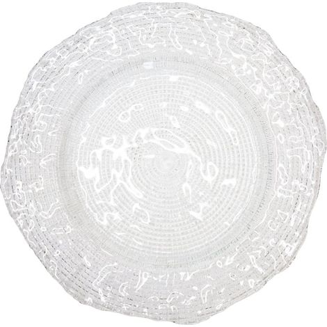Plat de service rond en verre transparent 33 cm - Assiette de présentation pour table - PANGIVO (1/5)