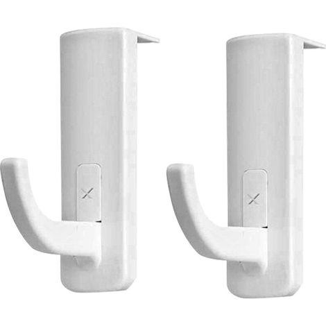 Support Pour Casque - Fixation Murale Adhésive - Pour Bureau Et Ecran PC - Blanc - 2 Pièces (1/5)