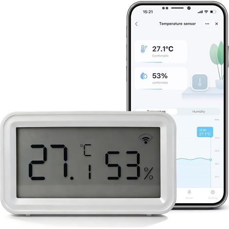 Thermomètre Hygromètre Connecté WiFi avec Alarme Intelligente et Exportation de Données Compatible Smart Life Tuya (1/5)
