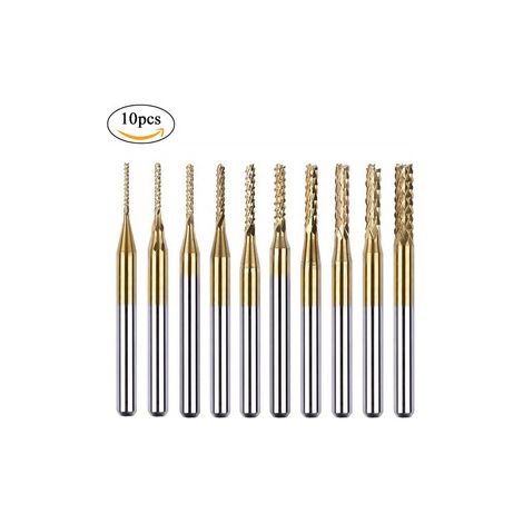 Fraise carbure pour PCB diamètre 0,8‑3 mm – Fraise à défoncer circuits imprimés – Revêtement titane, coupe précise pour électronique (1/4)