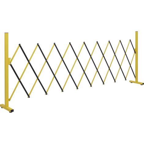 Barrière de sécurité en aluminium HHG-386, barrière extensible à ciseaux, 103 x 32-265 cm, jaune-noir