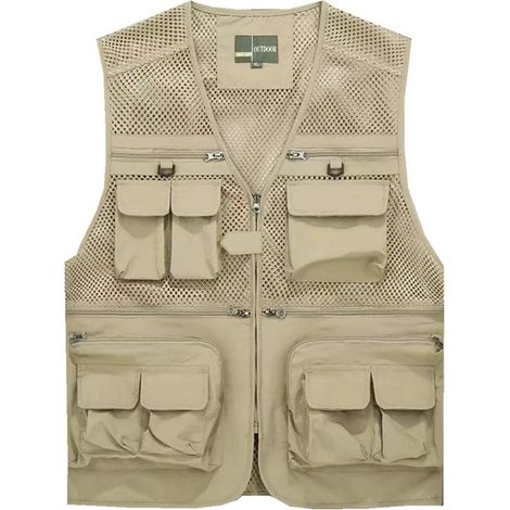 Homme Gilet de Pêche Sans Manches Veste avec Multi-Poches Gilets de Loisirs en Maille Léger Respirant à Séchage Rapide Gilet de Plein air Veste de Sport de Photographie (1/4)