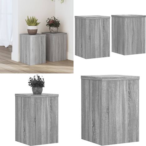 Pflanzenständer 2 Stk. Grau Sonoma 20x20x30 cm Holzwerkstoff - Blumenständer - Pflanzenständer - Indoor Pflanzenhalter - Holzwerkstoffmöbel - Wohnzimmerdeko - Home & Living (1/5)
