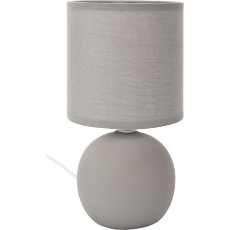 Lampe à Poser en Céramique "Loraine" 25cm Taupe (1/4)