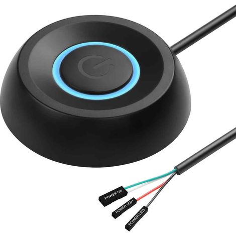 Bouton Marche Arrêt Externe - Câble 1 Mètre - Aluminium Noir - Pour Ordinateur De Bureau - 1 Pièce (1/5)