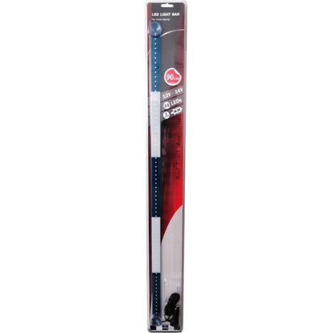 Barre LED lumineuse 90 cm, 69 LED, 12V–24V, bleu-blanc, GR (Grèce) drapeau