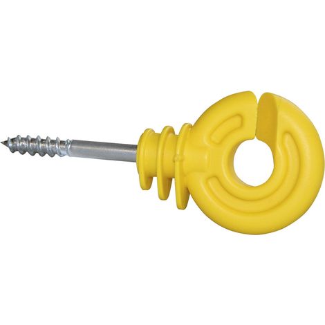 ISOLATORE AD ANELLO GIALLO CON VITE PER LEGNO pz. 25
