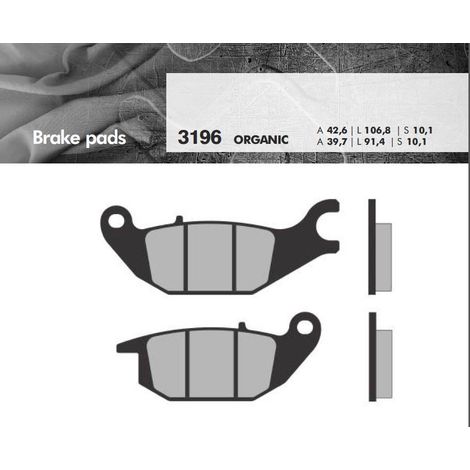 PASTILLAS DE FRENO BRENTA KH343 HONDA MONKEY 125 '19-, CBR 125 04-10, XL 125 V VARADERO 01-11, YAMAHA YZF 150 14-, TRICITY 125 '14-, CF MOTO 125 PAPIO '17 TRASERA (ORGÁNICA)