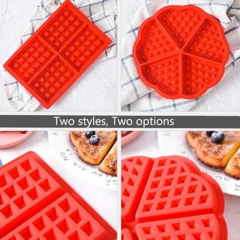 Moule à Gaufres en Silicone, Moules à Gâteaux, Ustensiles de Cuisson, Moule Antiadhésif de Haute Qualité, Moule à Muffins 2Pcs