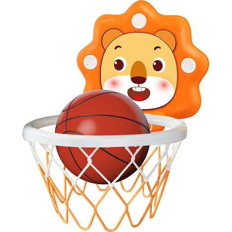 Panneau de basket mural 709H pour enfants, filet inclus, idéal pour la maternelle et les jeux d'intérieur, couleur orange vif. (1/5)