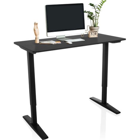 Schreibtisch STAND CARBON 120 x 60 elektrisch höhenverstellbar schwarz hjh OFFICE (1/5)