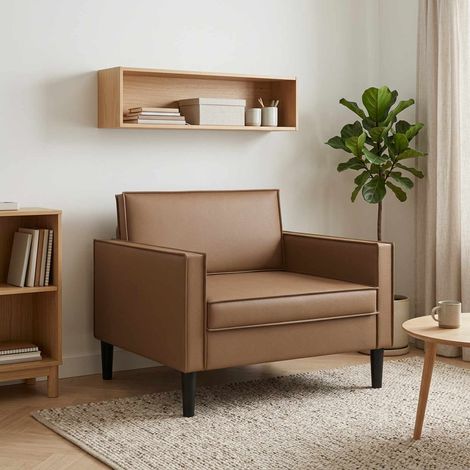 vidaXL Poltrona XL Cappuccino Similpelle (1/5)