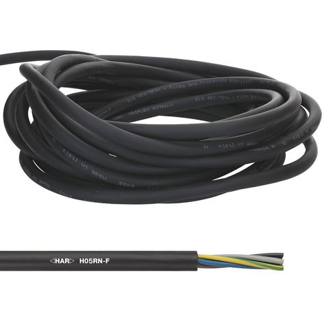 10 Meter Lapp 1600252 H05RN-F 3x0,75 mm² Gummileitung flexibel I UV-resistent I robust I dünnes Gummikabel 3G0,75 schwarz mit Schutzleiter für Handgeräte und Elektrodekoration (1/5)